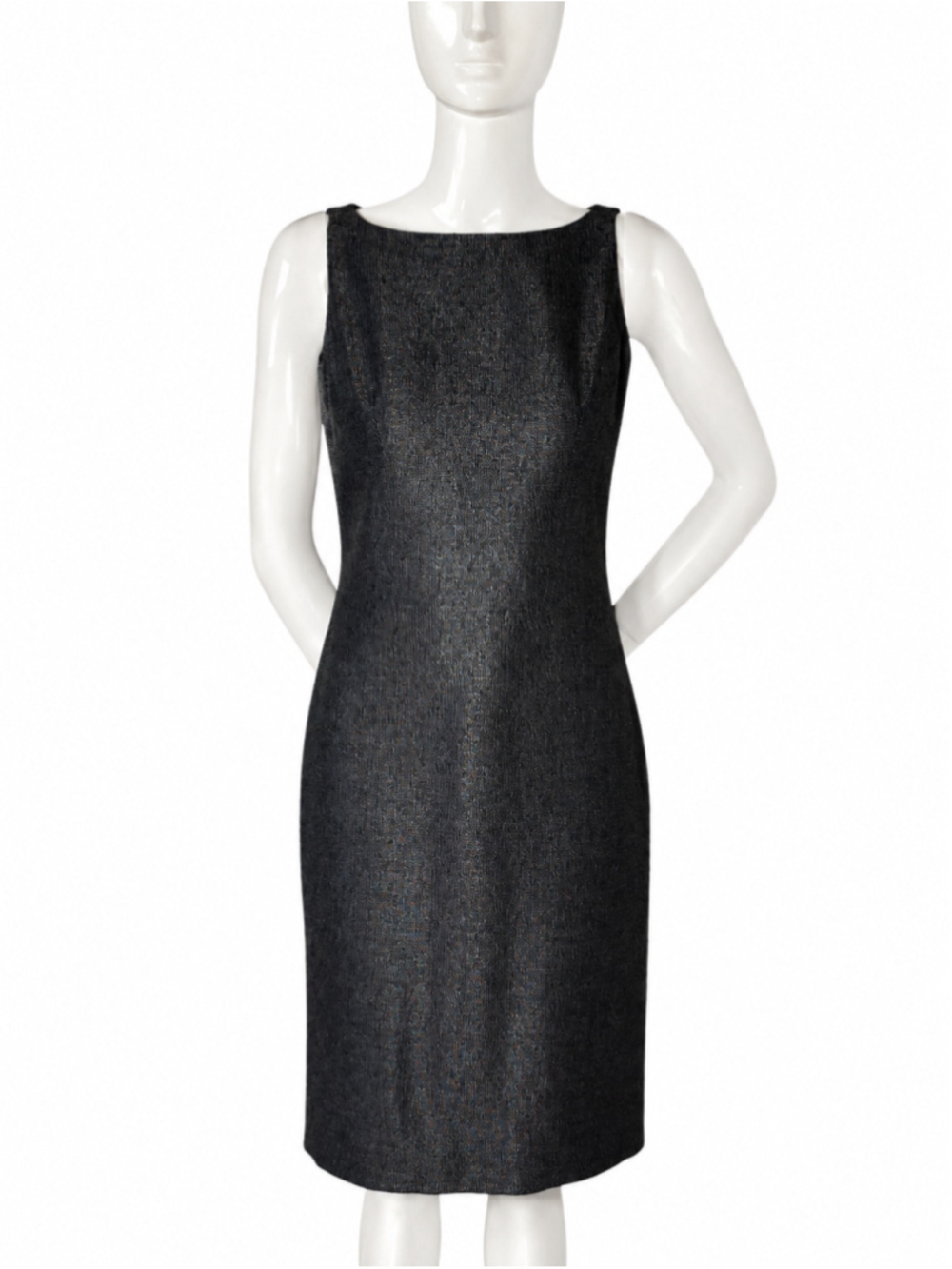Vintage Versus Gianni Versace Grey Wool Lurex Sheath Dress IT 38